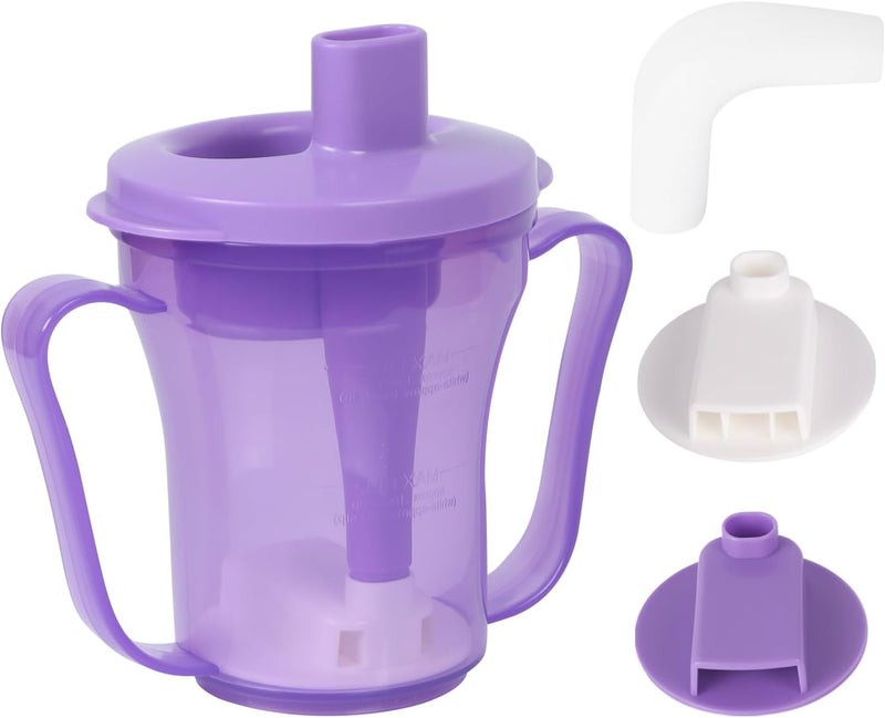 Ehucon dysphagia regulating drinking cup for elderly with difficulty swallowing,with 5cc and 10cc sip cup,assistive devices liquids only,No thickener is Used (Purple-Lid+Body,Pack of 1) - Image 1